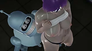 Futurama - Leela gets creampied by Bender - 3D Porn